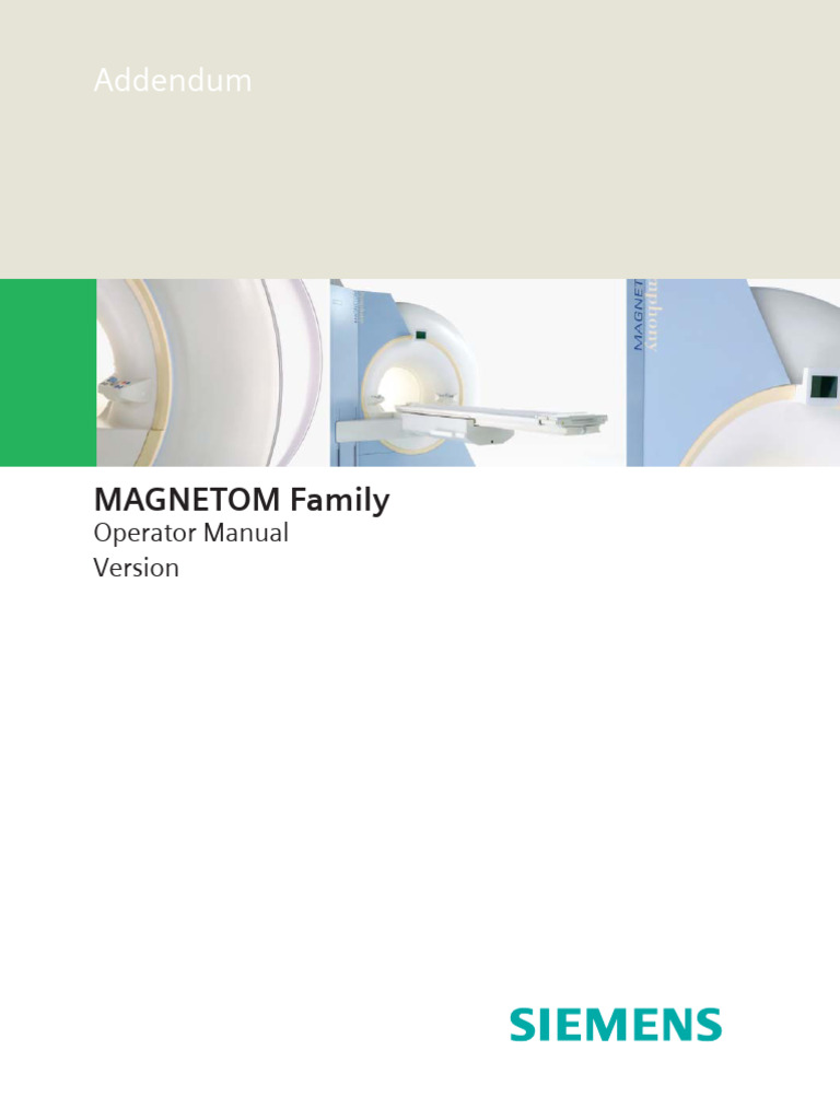 MAGNETOM Family MR Operator Manual | PDF