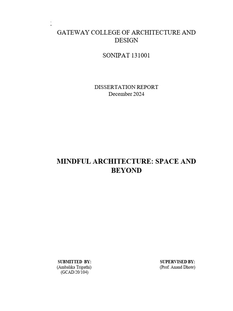 Picture of Mindful Architecture: Space and Beyond | PDF | Experience | Perception