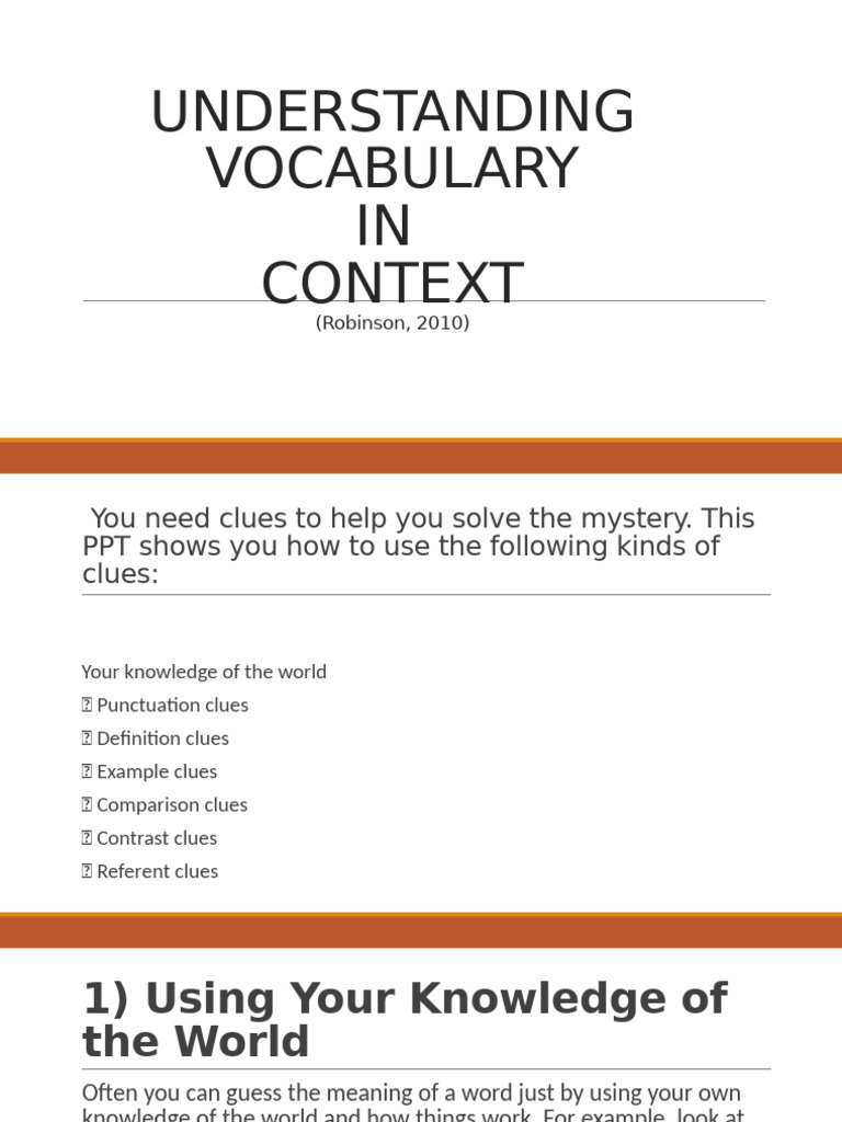Vocabulary Context Clues Explained | PDF