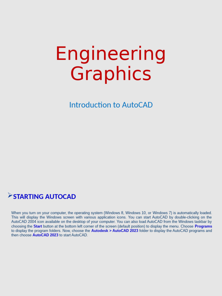 AutoCAD 2023: Getting Started Guide | PDF | Window (Computing) | Menu ...