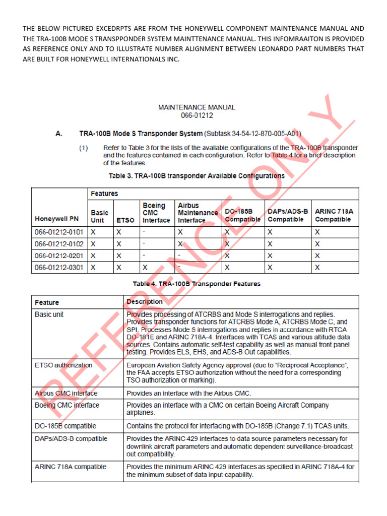 TRA-100B Maintenance Reference Guide | PDF