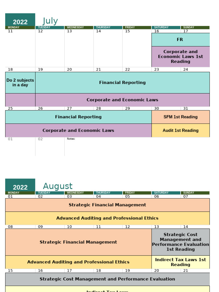 Time Table CA Final Nov 22 | PDF | Value Added Tax | Valuation (Finance)
