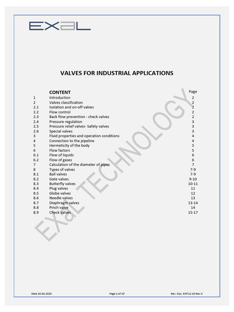 Industrial Valve Applications Overview | PDF | Valve | Chemical Engineering