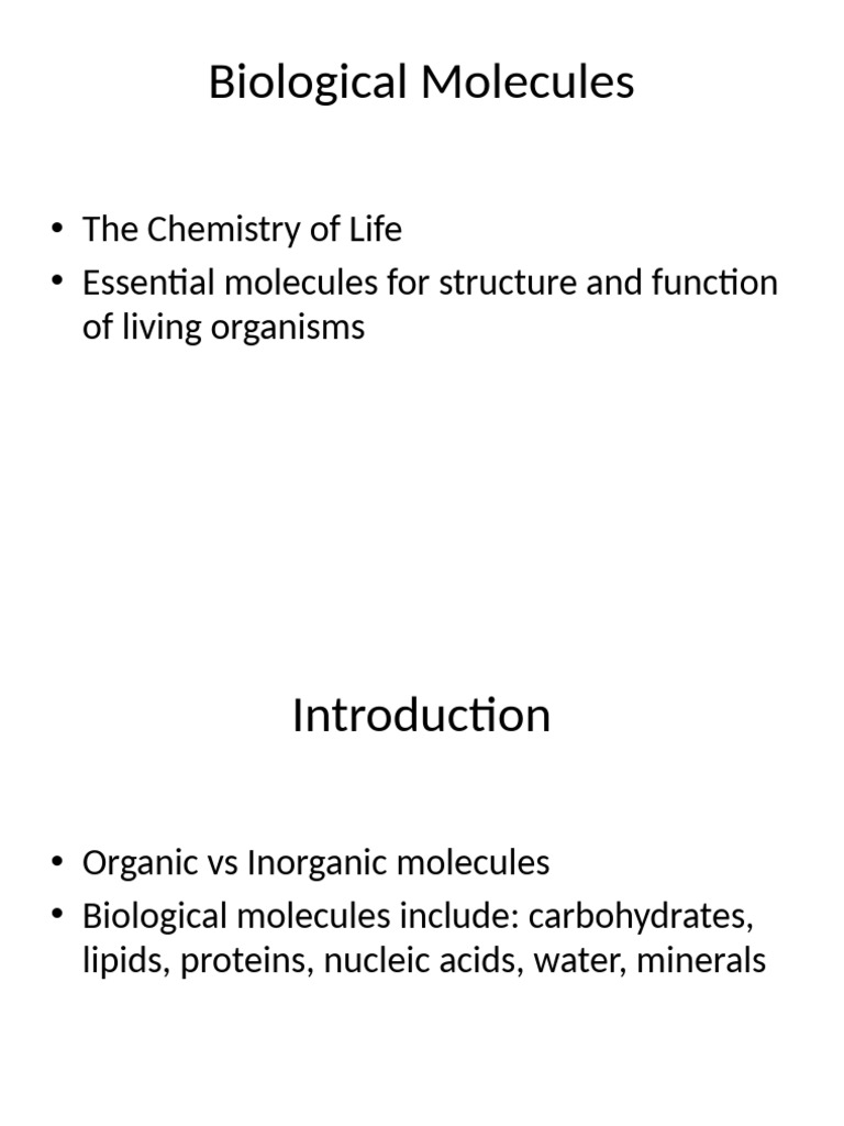 Essential Biological Molecules Explained | PDF | Biomolecules ...