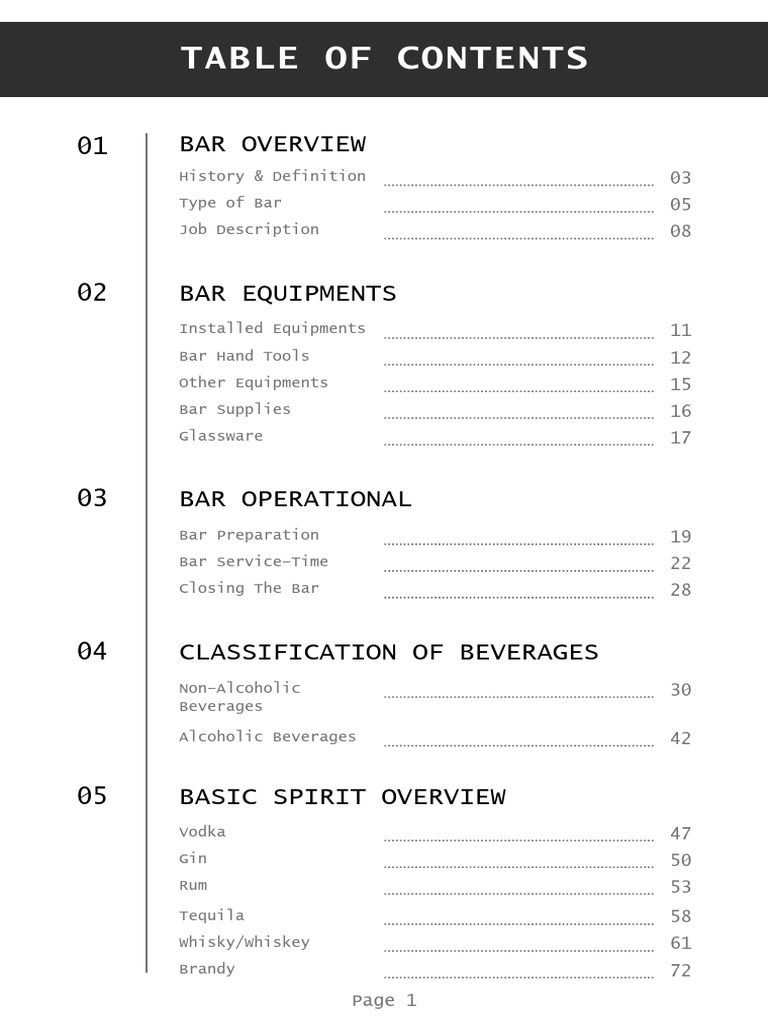 The Bar & Beverages | PDF | Bar (Establishment) | Drink