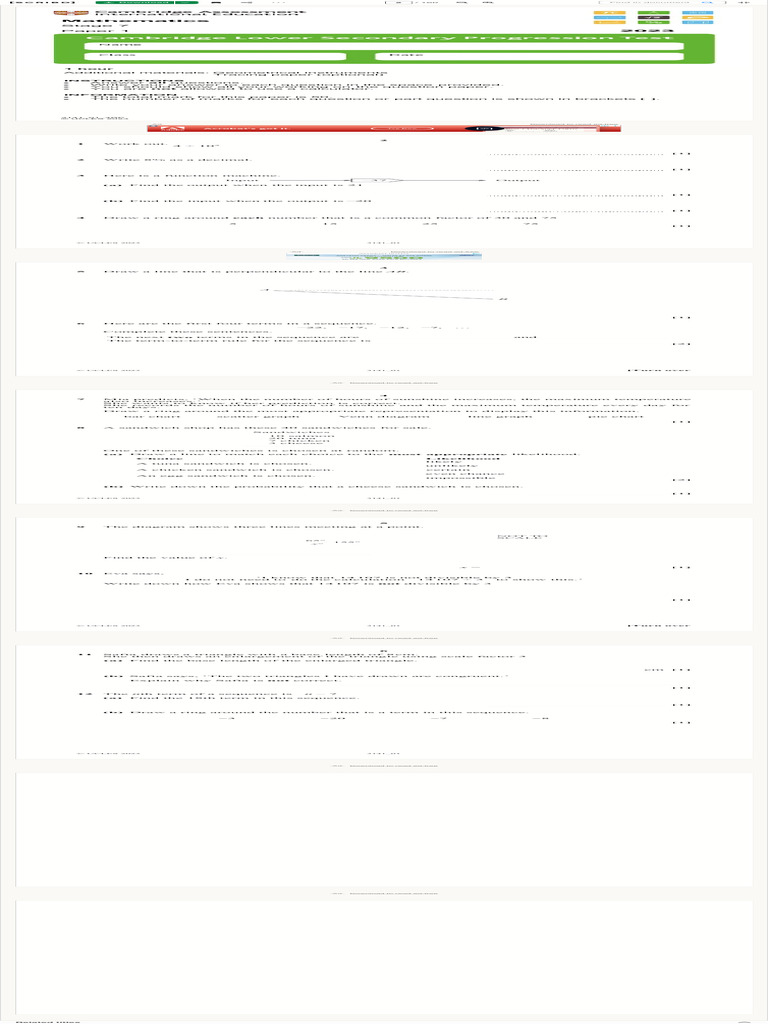 Stage 7 Mathematics Paper 1 2023 | PDF | Mathematics