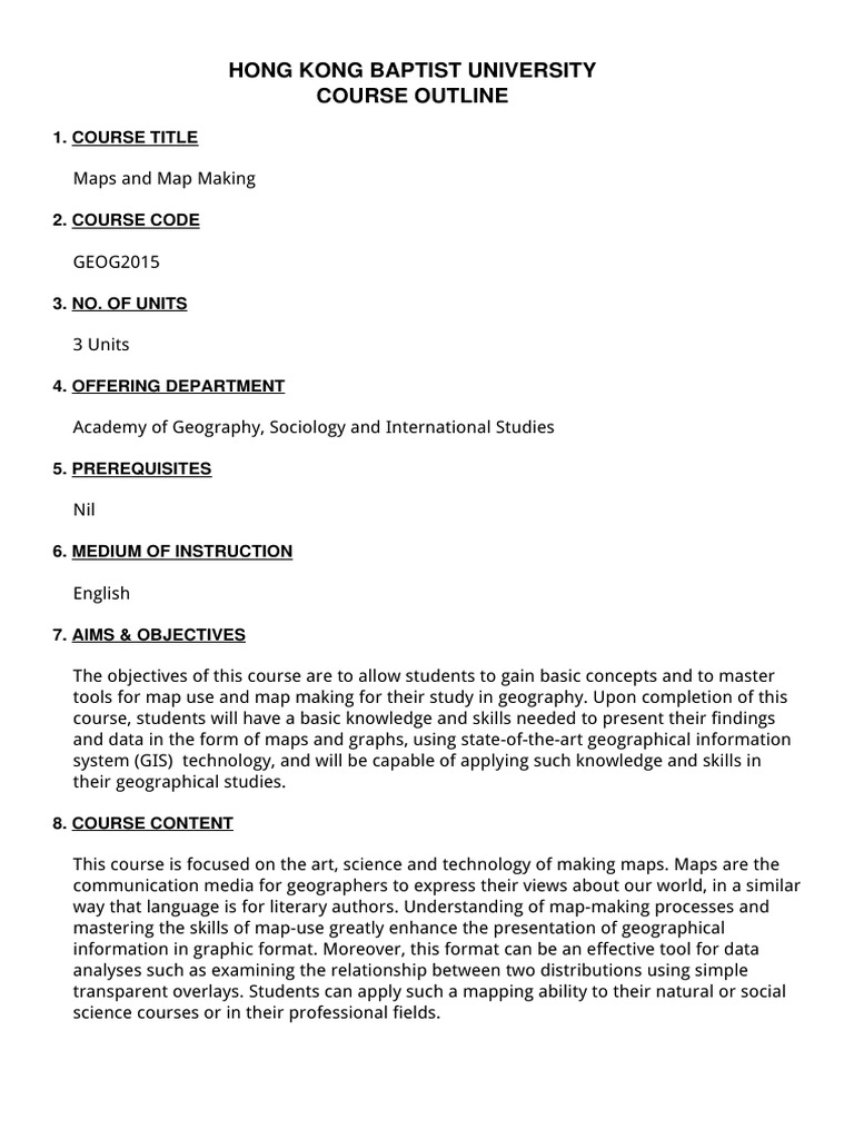 GEOG2015: Maps and Map Making Course | PDF | Geographic Information ...