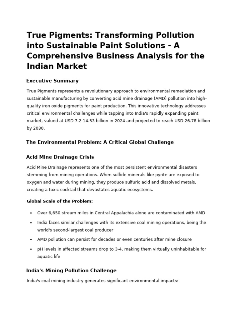 Sustainable Paint Solutions from Pollution | PDF | Mining | Sustainability