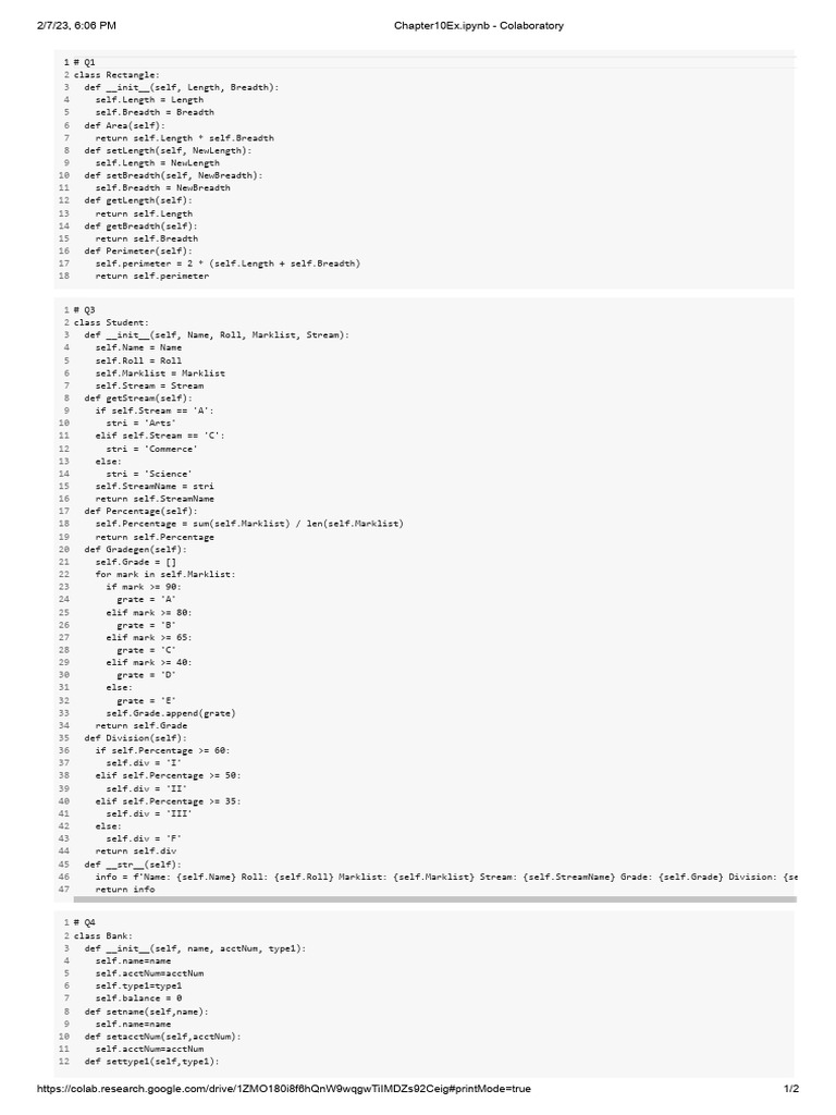 Python Classes for Geometry and Banking | PDF | Market (Economics ...
