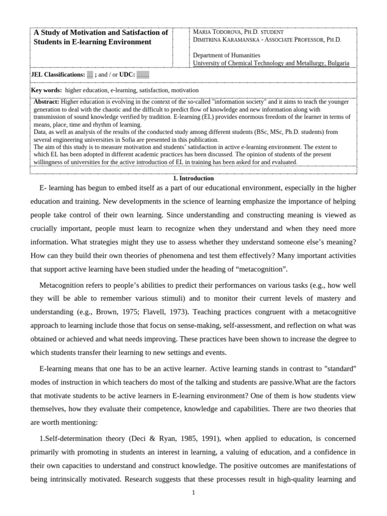 M - Todorova - A Study of Motivation and Satisfaction of ....... | PDF ...