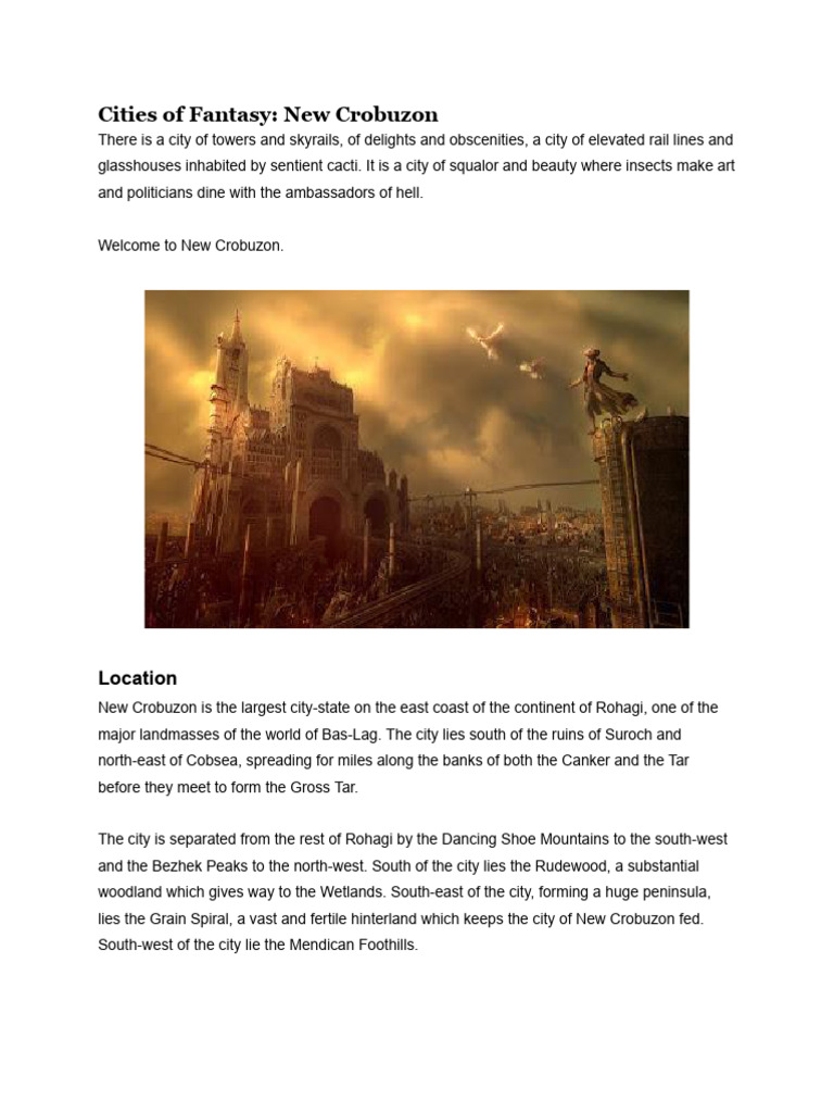 Exploring New Crobuzon: A City Overview | PDF | Fictional Locations