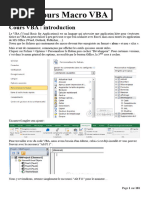 Cours VBA Excel Gratuit et Complet | PDF | Visual Basic for ...