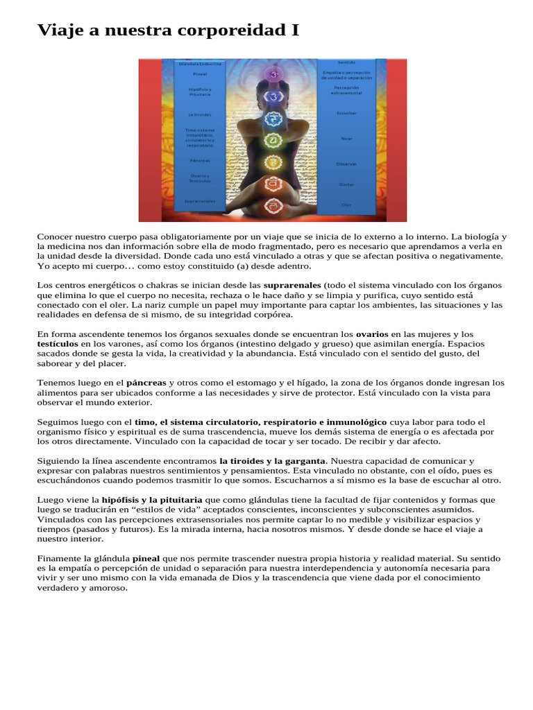 Viaje Interior: Chakras y Autoconocimiento | PDF | Amor | Las emociones