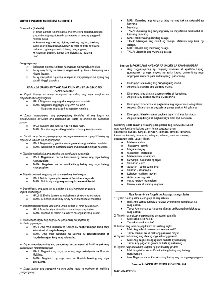 FIL Lesson 1 5 | PDF