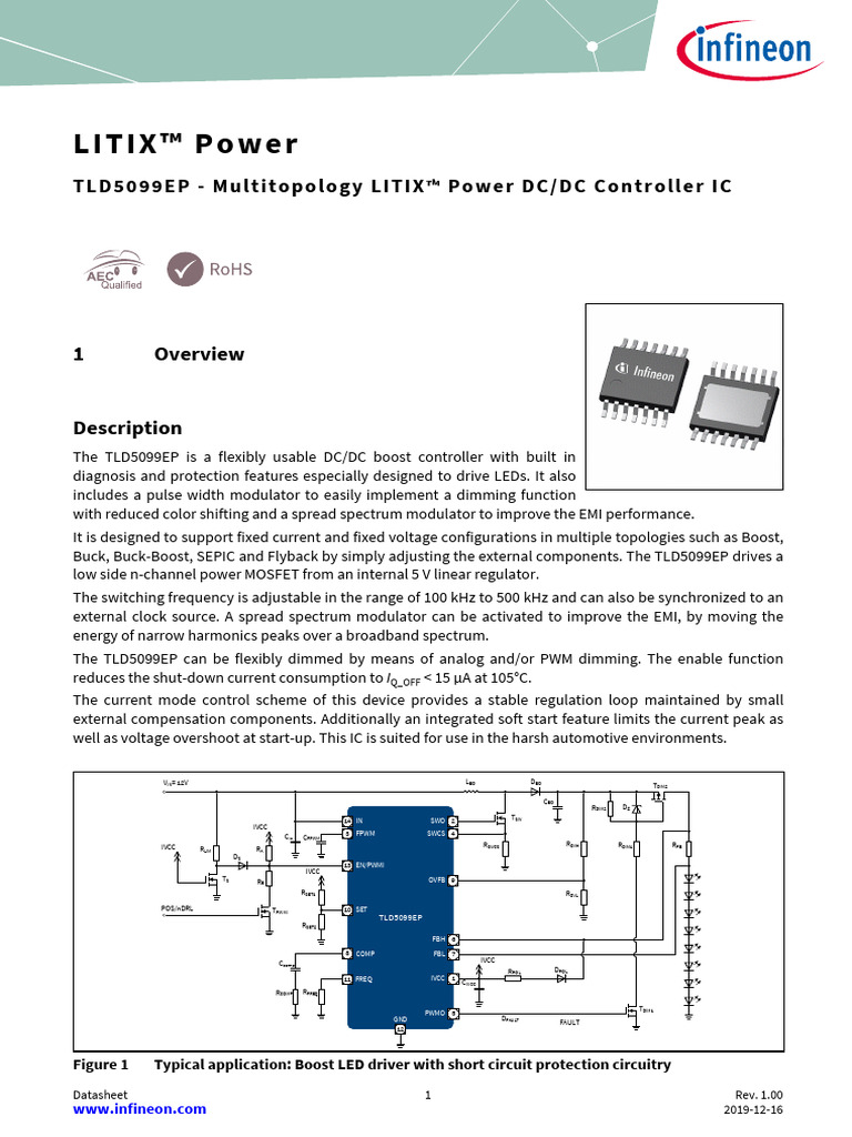 TLD5099EP DC/DC LED Driver Datasheet | PDF | Amplifier | Field Effect ...