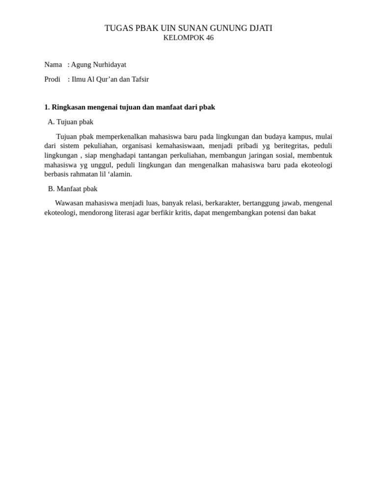 Tugas Pbak | PDF