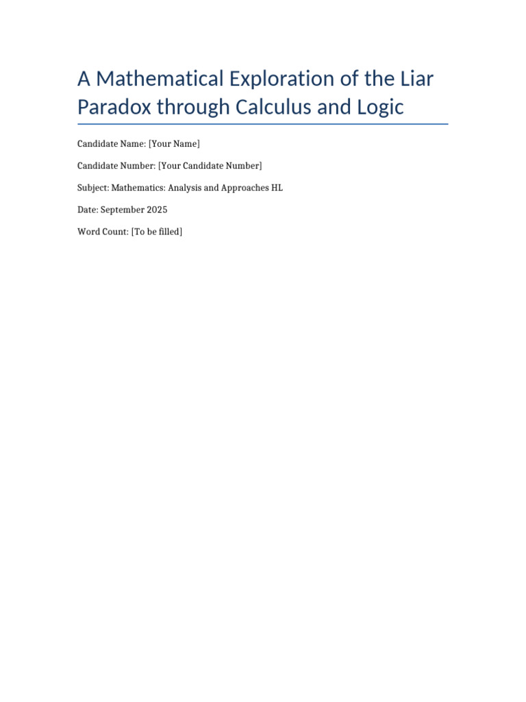 Mathematical Insights on the Liar Paradox | PDF | Mathematical Logic ...