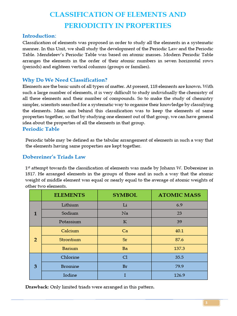 Periodic Table and Element Classification | PDF | Periodic Table | Ion