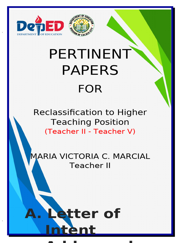 Pertinent Papers for Teacher Reclassification | PDF