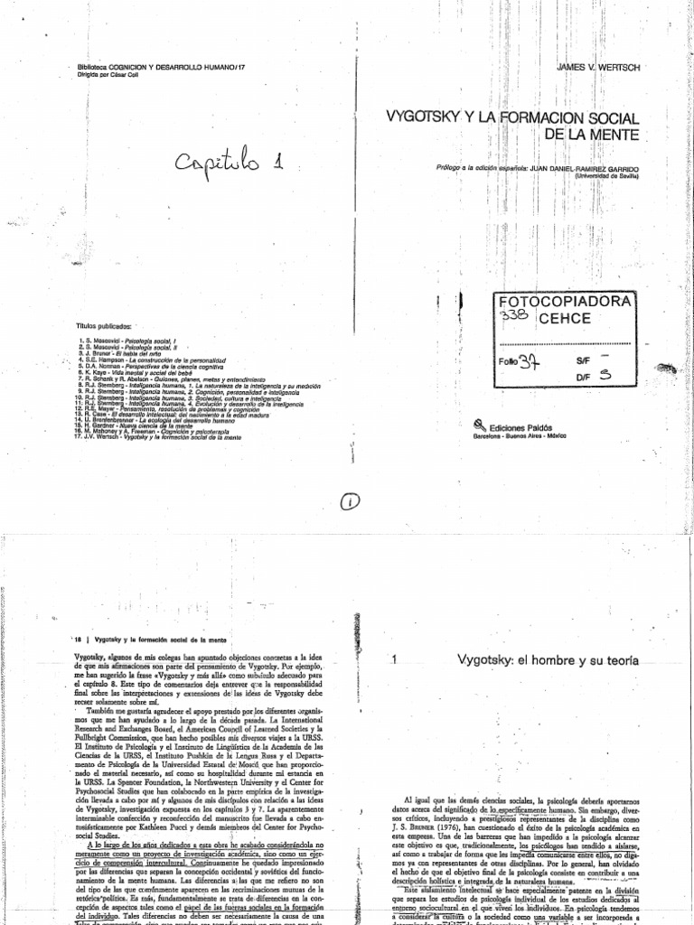 Wertsch - Vigotsky y La Formación Social de La Mente | PDF