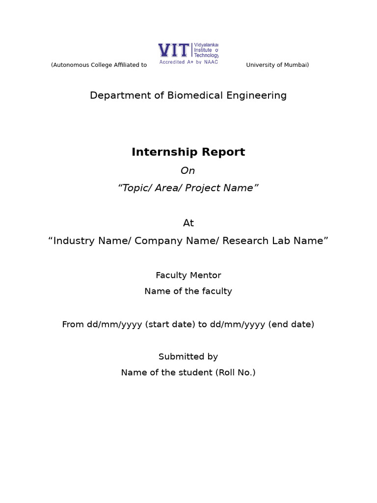 Biomedical Engineering Internship Report | PDF | Communication | Cognition