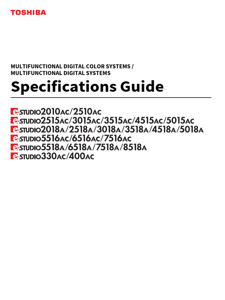 Toshiba Multifunctional Color Systems Guide | PDF | Paper | Publishing