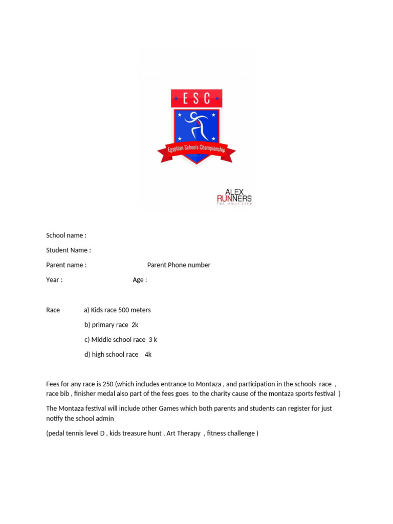 Shools Race Form | PDF