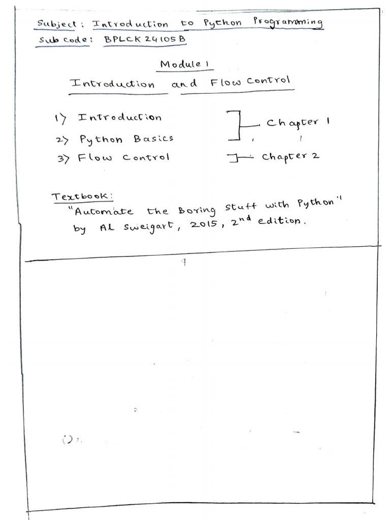 Module1 Part1 Python Programming | PDF