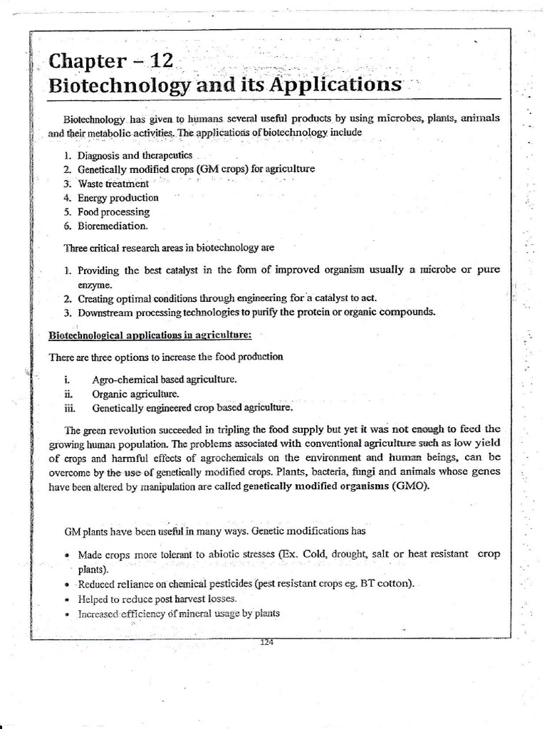 Ch-12 Biotechnology & Its Applications | PDF | Health Sciences ...