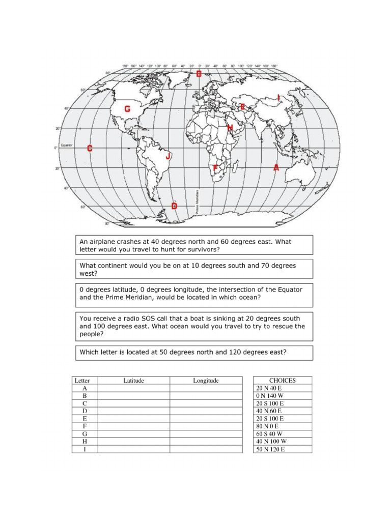 Map Skills Exercise | PDF