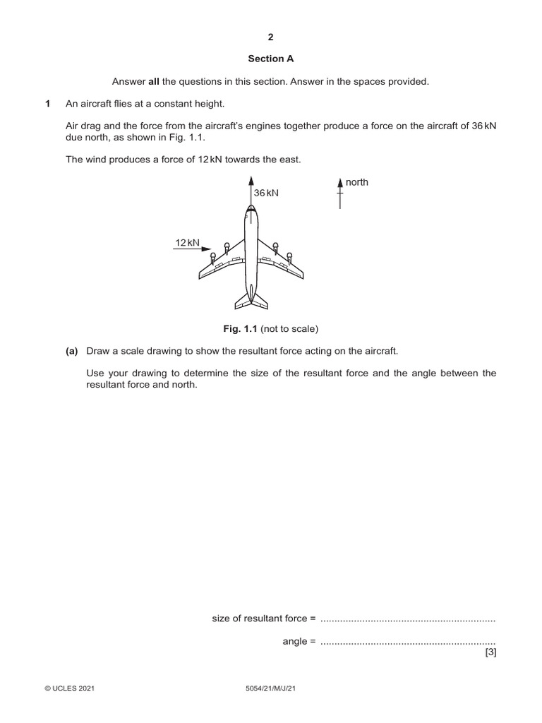 O Level Physics 5054 - 21 Paper 2 May - Jun 2021 | PDF | Force | Mass