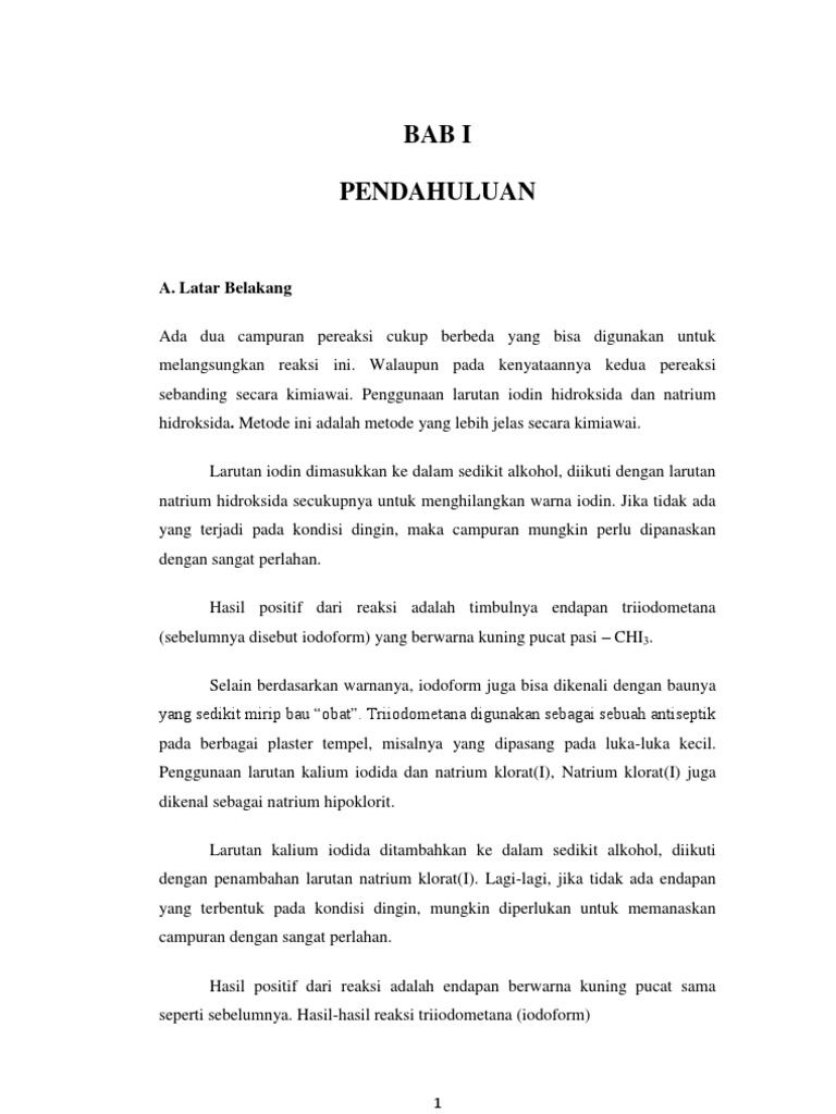 Makalah Kimia Organik Iodoform Pdf