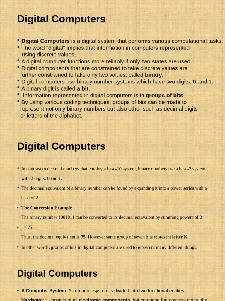 Overview of Digital Computers and Architecture | PDF | Central ...