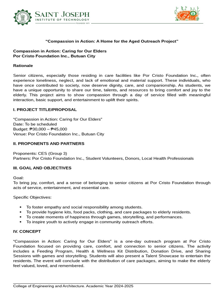 Compassion Outreach for Senior Citizens | PDF | Compassion