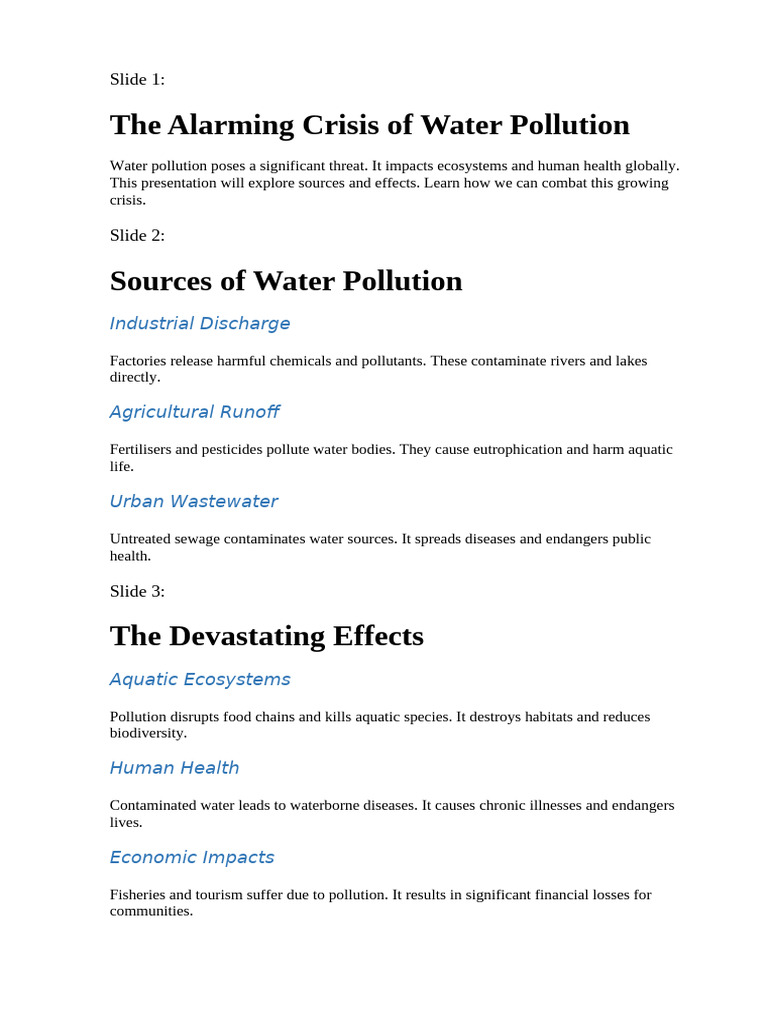 Combatting Water Pollution Crisis | PDF | Water Pollution | Pollution