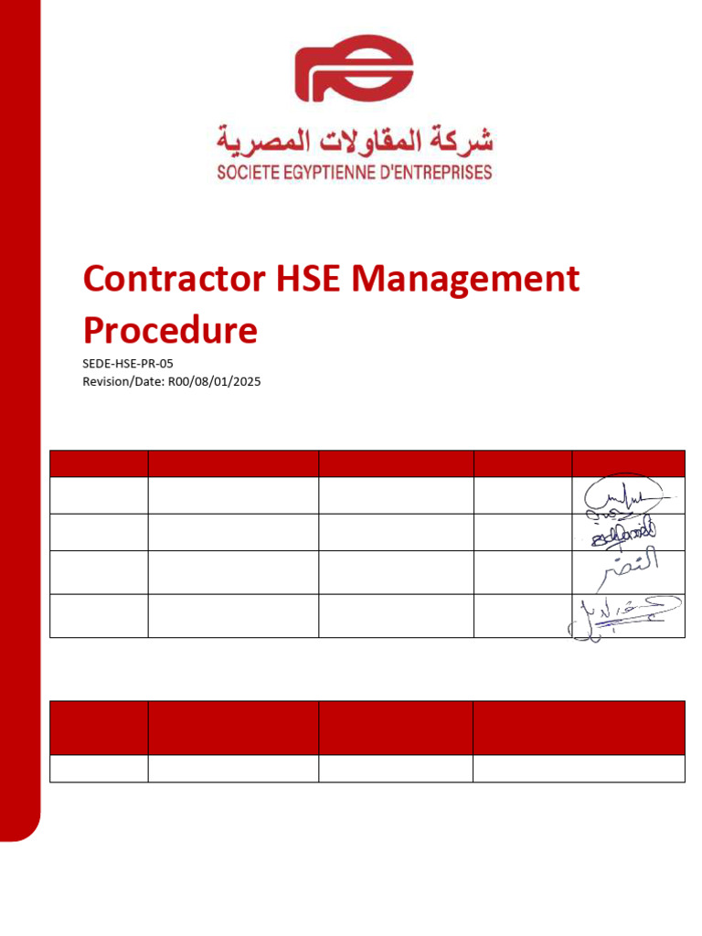 Contractor HSE Management Procedure Guide | PDF | Regulatory Compliance ...