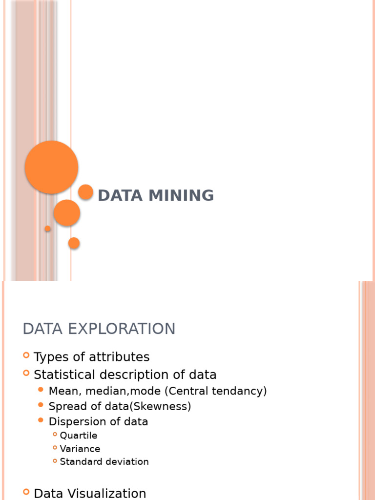Data Mining: Attributes & Preprocessing | PDF | Descriptive Statistics ...