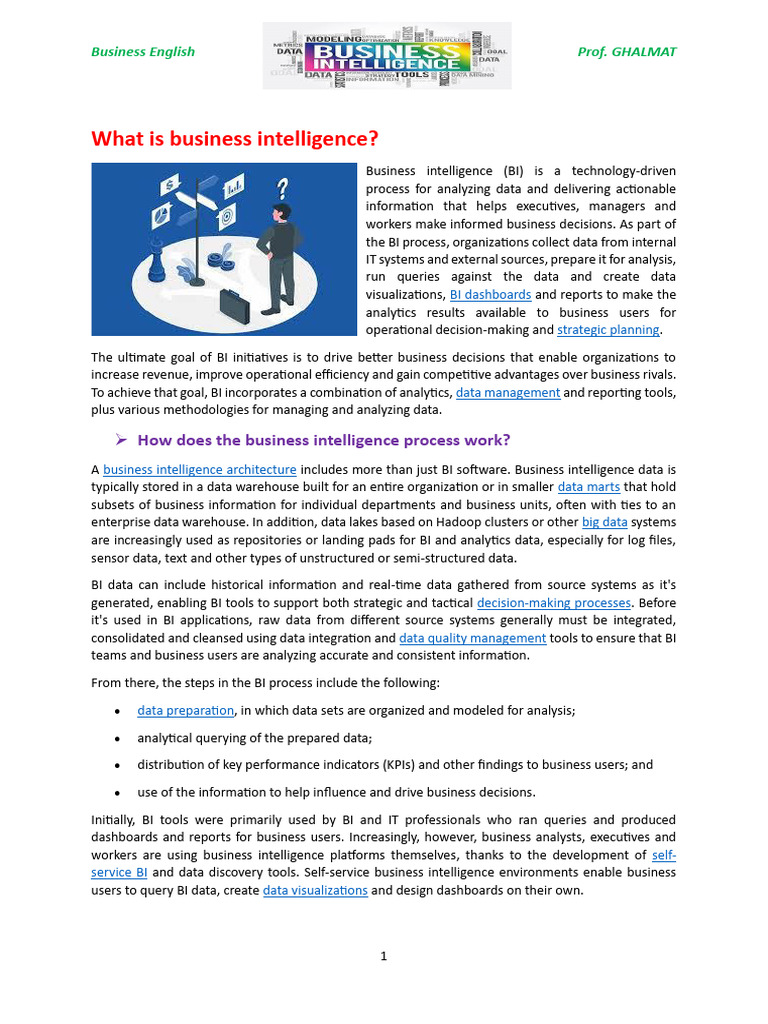 Understanding Business Intelligence Essentials | PDF | Business ...