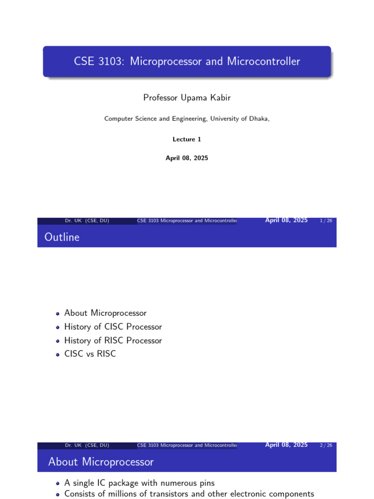 Microprocessor and Microcontroller Overview | PDF | Central Processing ...
