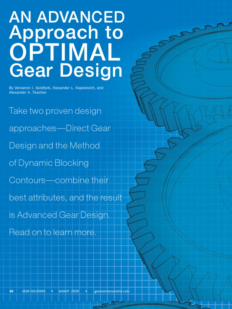 Gear Design PDF Gear Mathematical Optimization