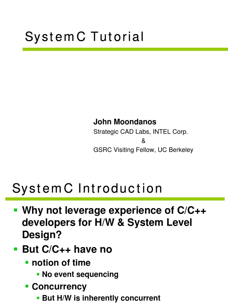 SystemC Tutorial | C++ | Vhdl