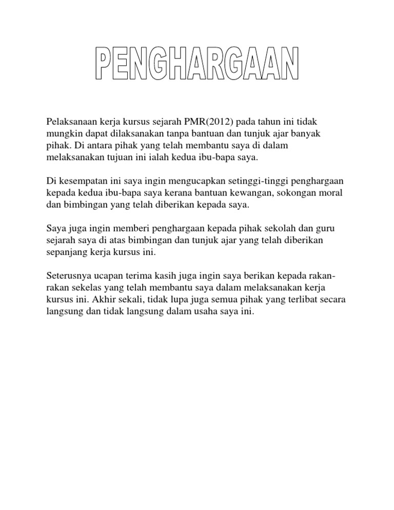 Penghargaan Sejarah Pdf