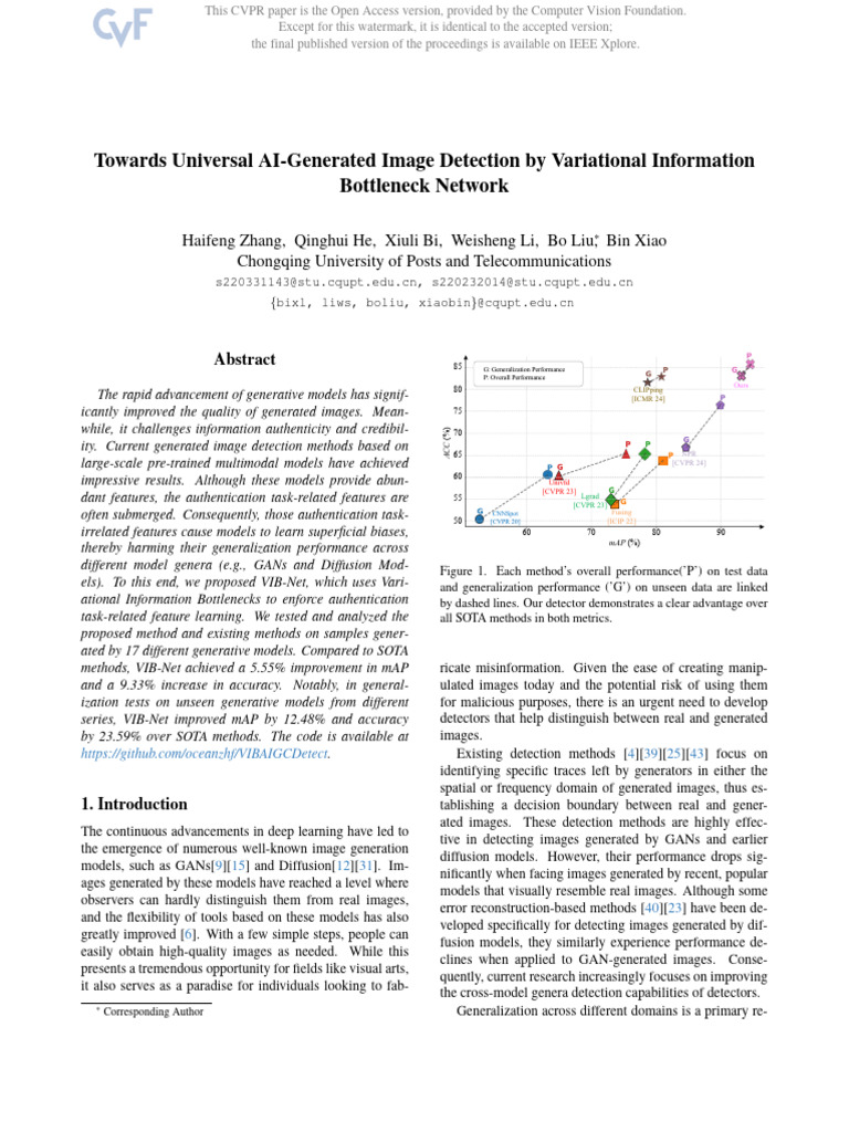 Zhang Towards Universal AI-Generated Image Detection by Variational ...