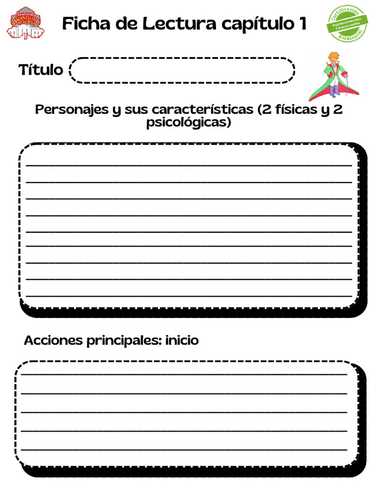 Ficha De Lectura 7mo PDF El Principito