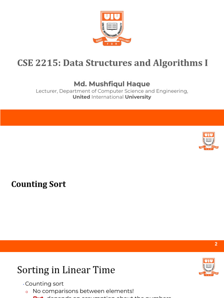 Counting Sort and Merge Sort Explained | PDF | Algorithms | Theoretical ...