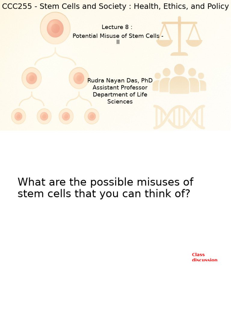 Misuse of Stem Cells: Ethics and Risks | PDF | Clinical Trial | Medicine