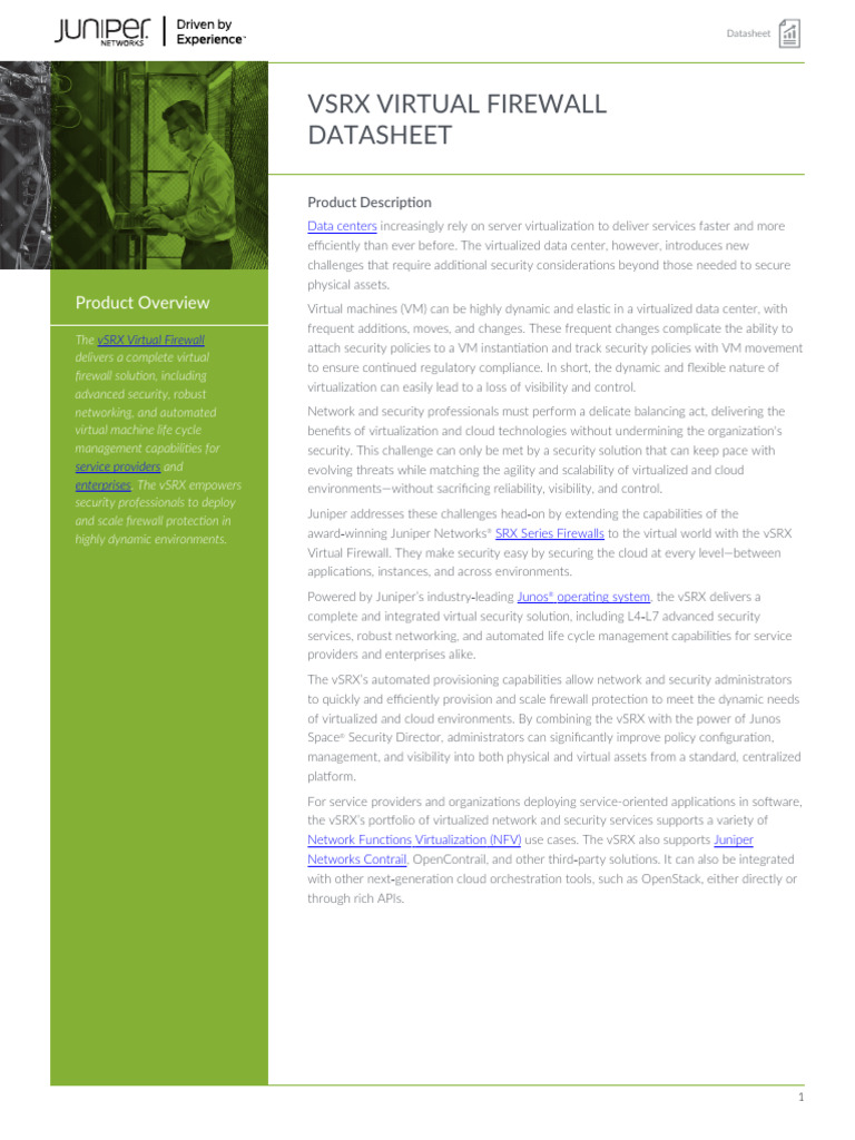 vSRX Virtual Firewall Overview | PDF | Security | Computer Security