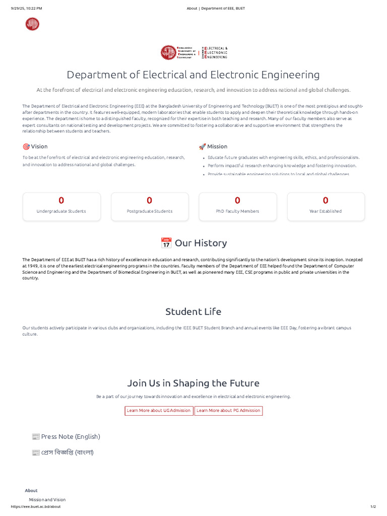 BUET EEE Department Overview | PDF | Engineering | Electrical Engineering
