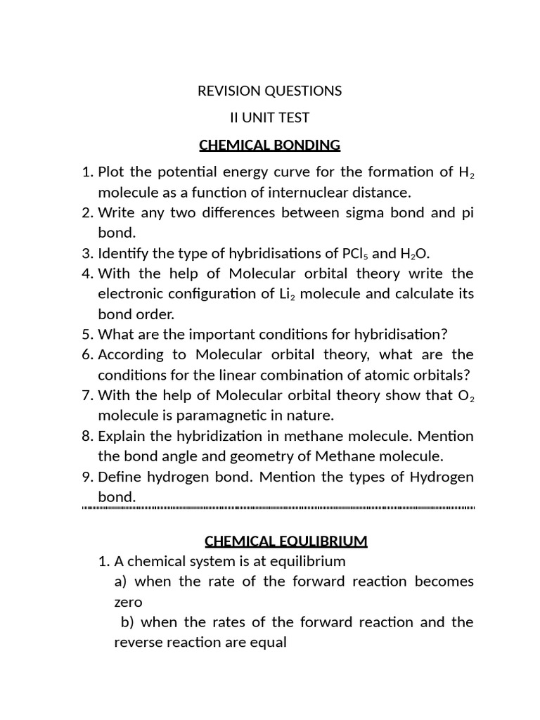 Revision Questions Dec Test | PDF