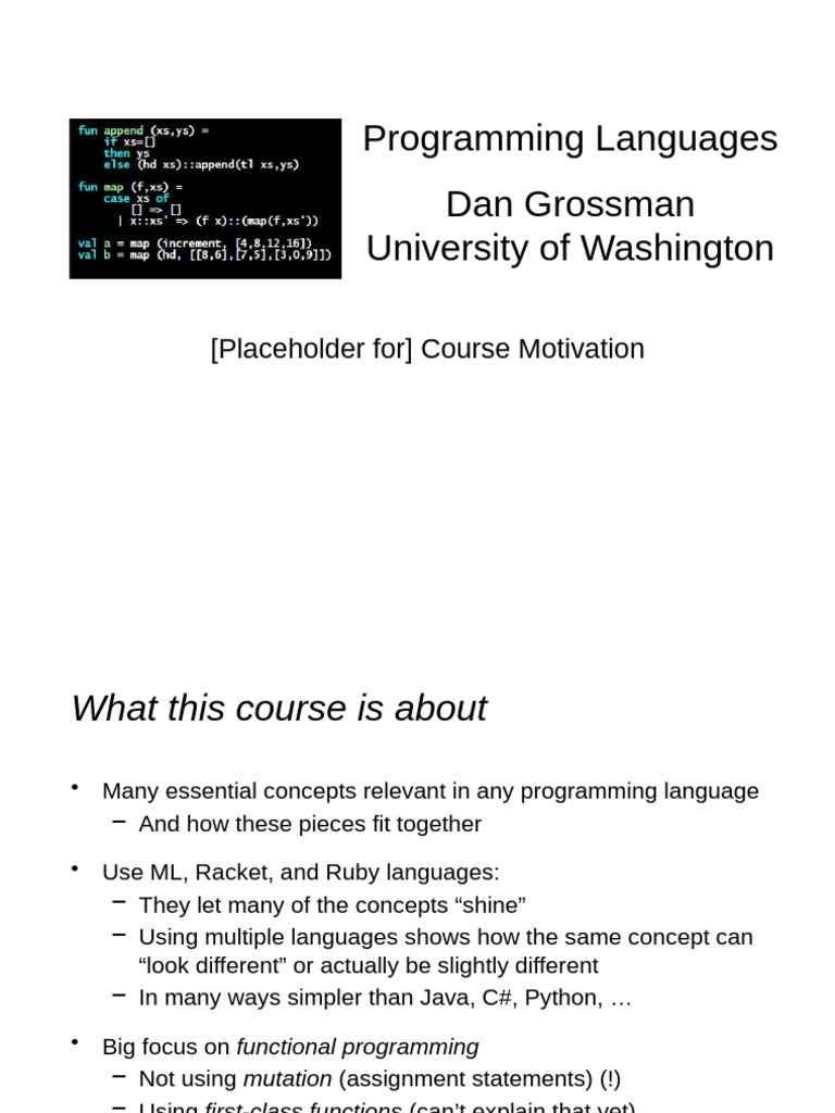 2a PL Intro | PDF | Computer Programming | Programming Language